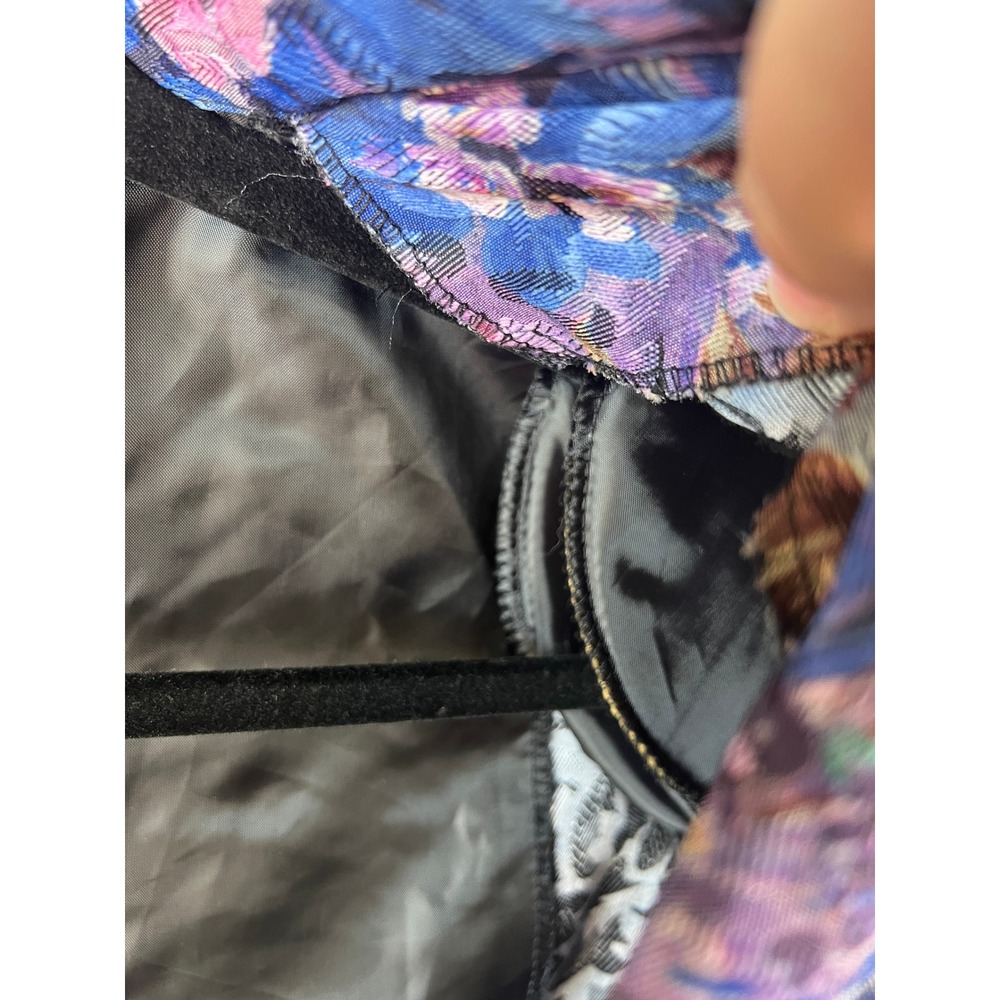90s Whimsigoth Dark Romantic Floral Jacquard Blazer Jacket USA Made M - Picture 7 of 11